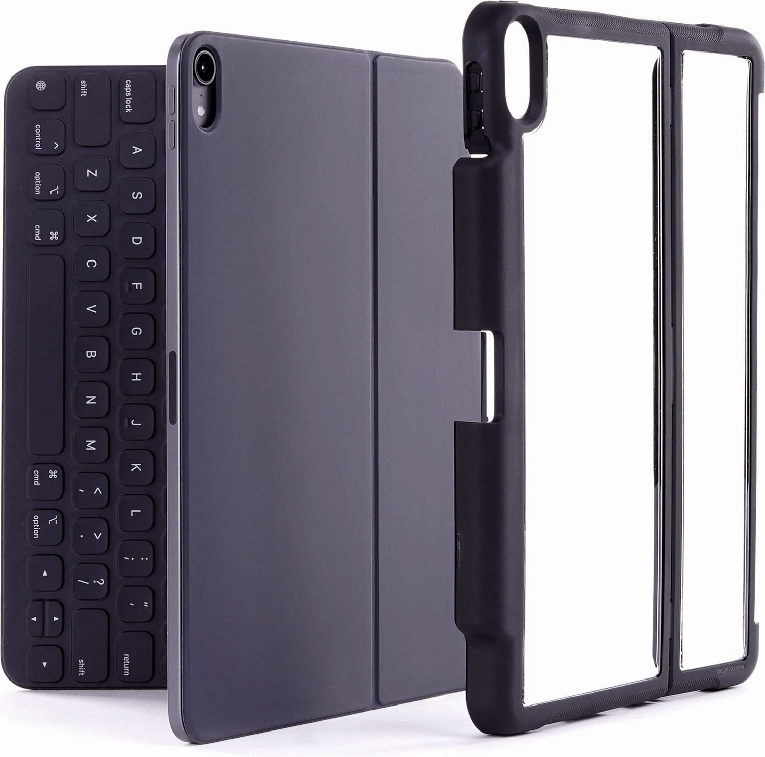 STM Dux Shell, Sleek case for Apple iPad Pro 12.9 (3rd Gen) Supports Apple Keyboard Folio - Black (stm-222-221L-01)