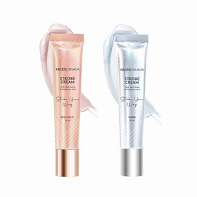 Strobe Cream Combo Pack, Rose Gold and Silver, 18ml Each, Illuminating Makeup Base Primer and Highlighter