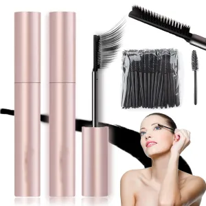 Submarine Mascara, Submarinen Tubing Mascaras Black & Brown for Lash Makeup, Natural Defining Curling Waterproof Tubing Mascara, Thick, No Smudging, No Clumping (2PCS-Black)