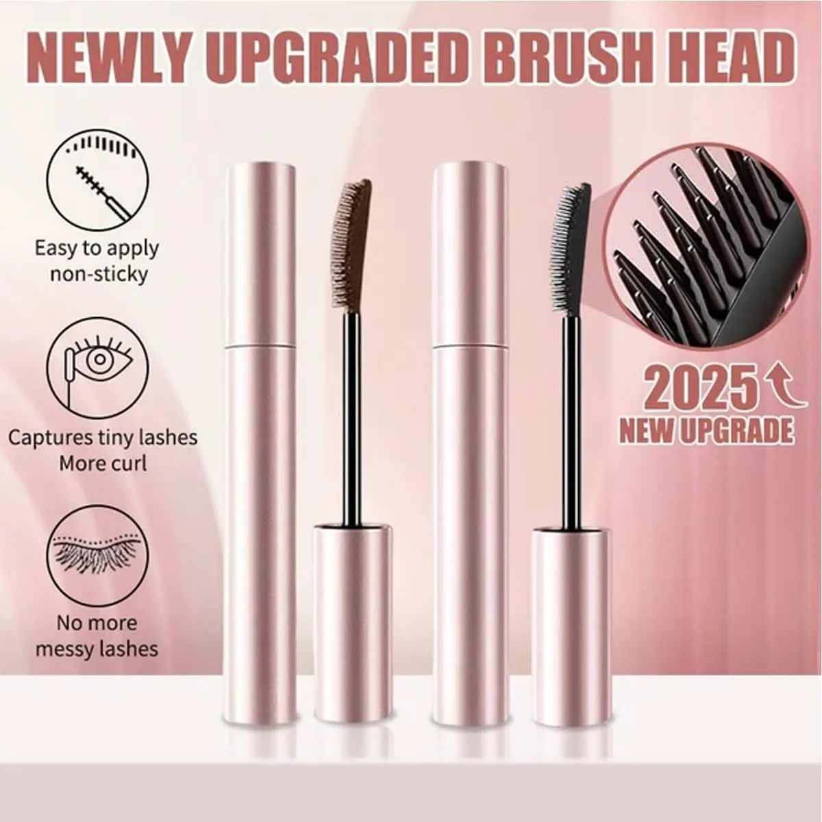 Submarine Mascara,Tubing Mascaras Black & Brown for Lash Makeup,Waterproof & Sweatproof, Thick, Long, Curled, Natural, Non-smudged