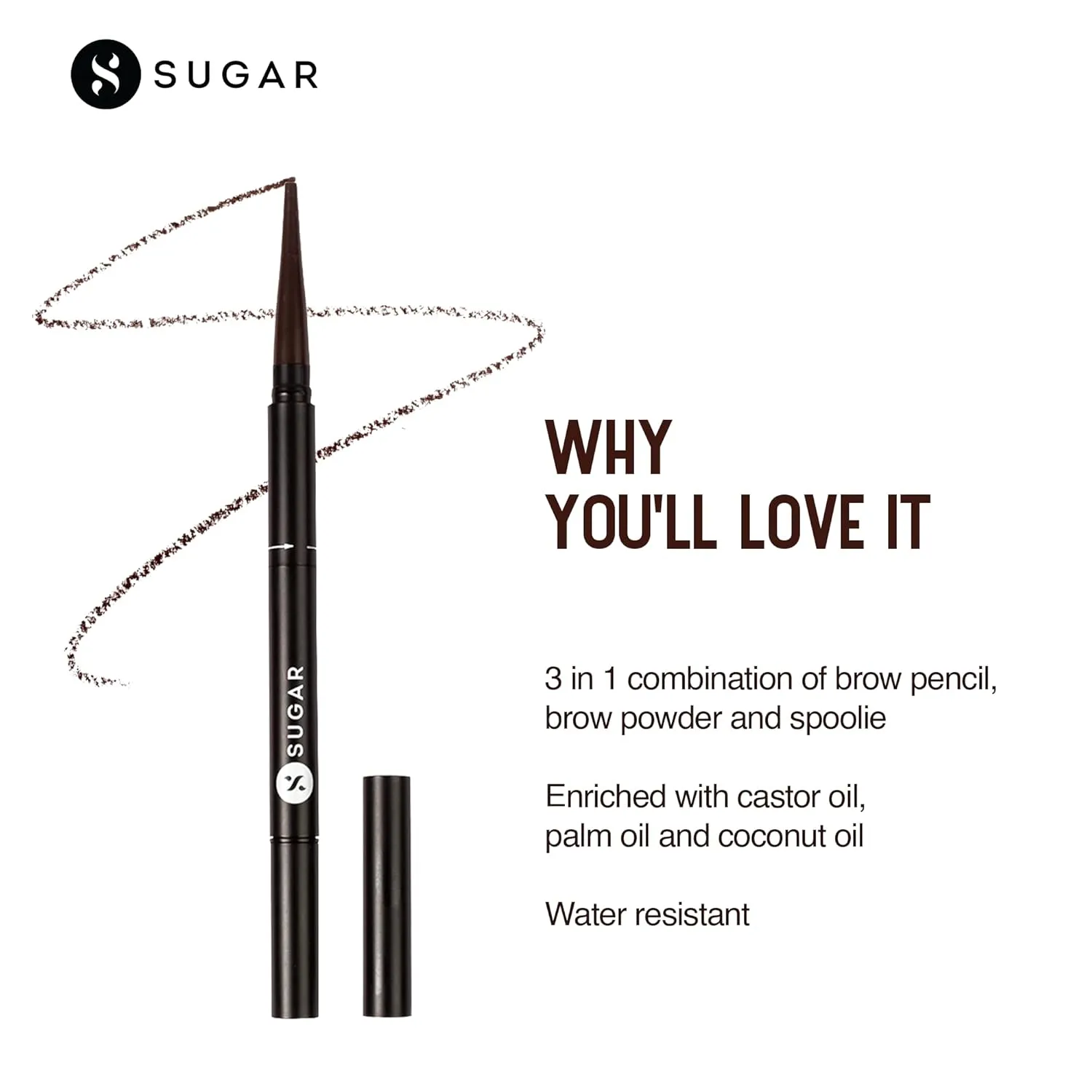 SUGAR Arch Arrival 3-in-1 Brow Shaper - 02 Taupe Tom (Grey Brown)