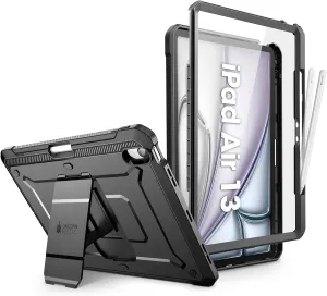 SUPCASE for iPad Air 13 Inch Case M3/M2 (2025/2024) with Pencil Holder (Unicorn Beetle Pro), [Built-in Screen Protector & Stand] [Military-Grade Protection] Rugged Cover for iPad Air 13 Inch, Black
