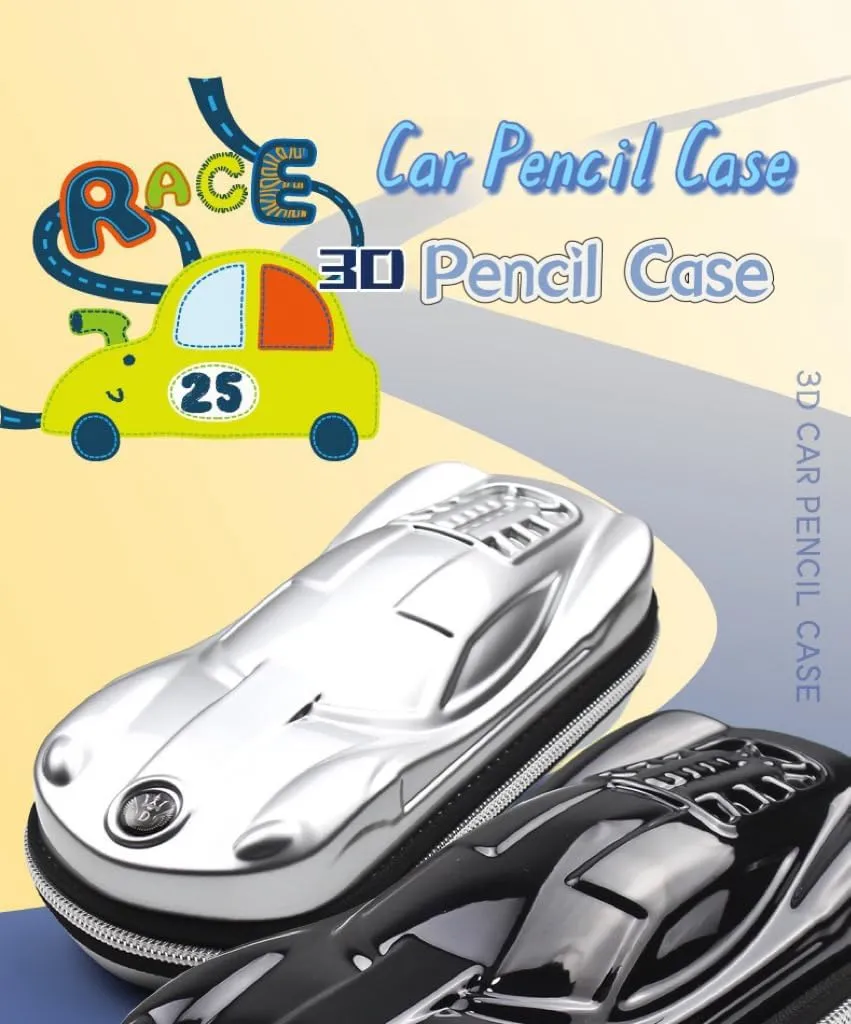 Supercar Pen Case Box Bag Stocking Stuffers Large Capacity Organizer Cool Supercar Pencil Bag Storage Box EVA Material Nice Gift (Blue)