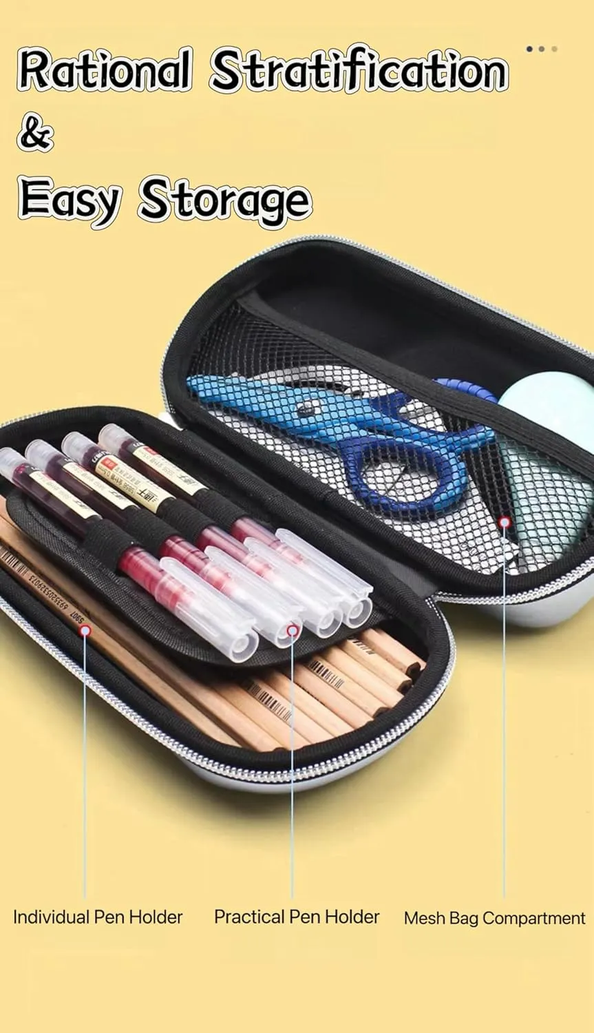 Supercar Pen Case Box Bag Stocking Stuffers Large Capacity Organizer Cool Supercar Pencil Bag Storage Box EVA Material Nice Gift (Blue)