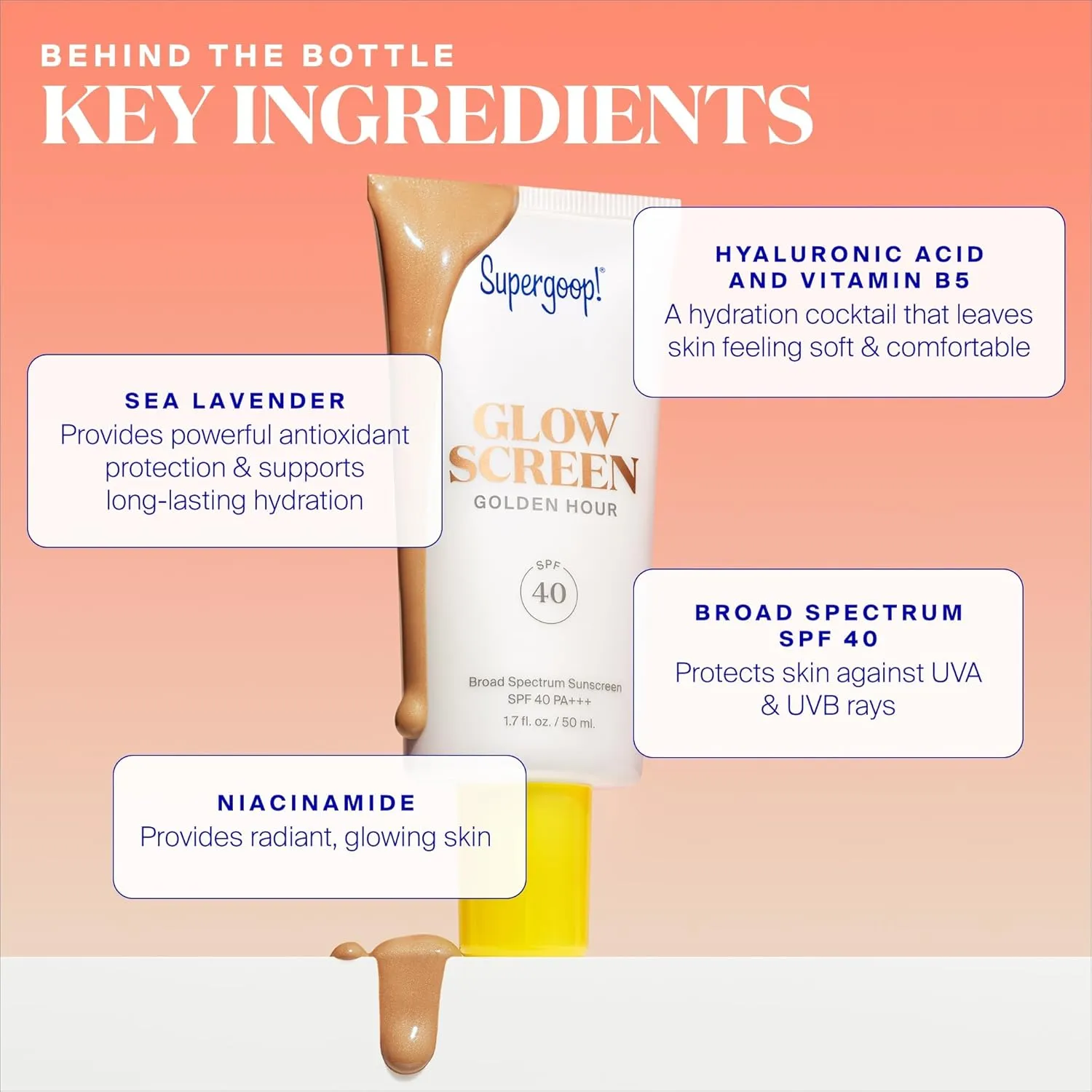 Supergoop! Glowscreen SPF 40, Golden Hour (Bronze Glow) - 0.68 fl oz - Glowy Primer   Broad Spectrum Tinted Sunscreen - Helps Filter Blue Light - Hydration - Hyaluronic Acid & Vitamin B5