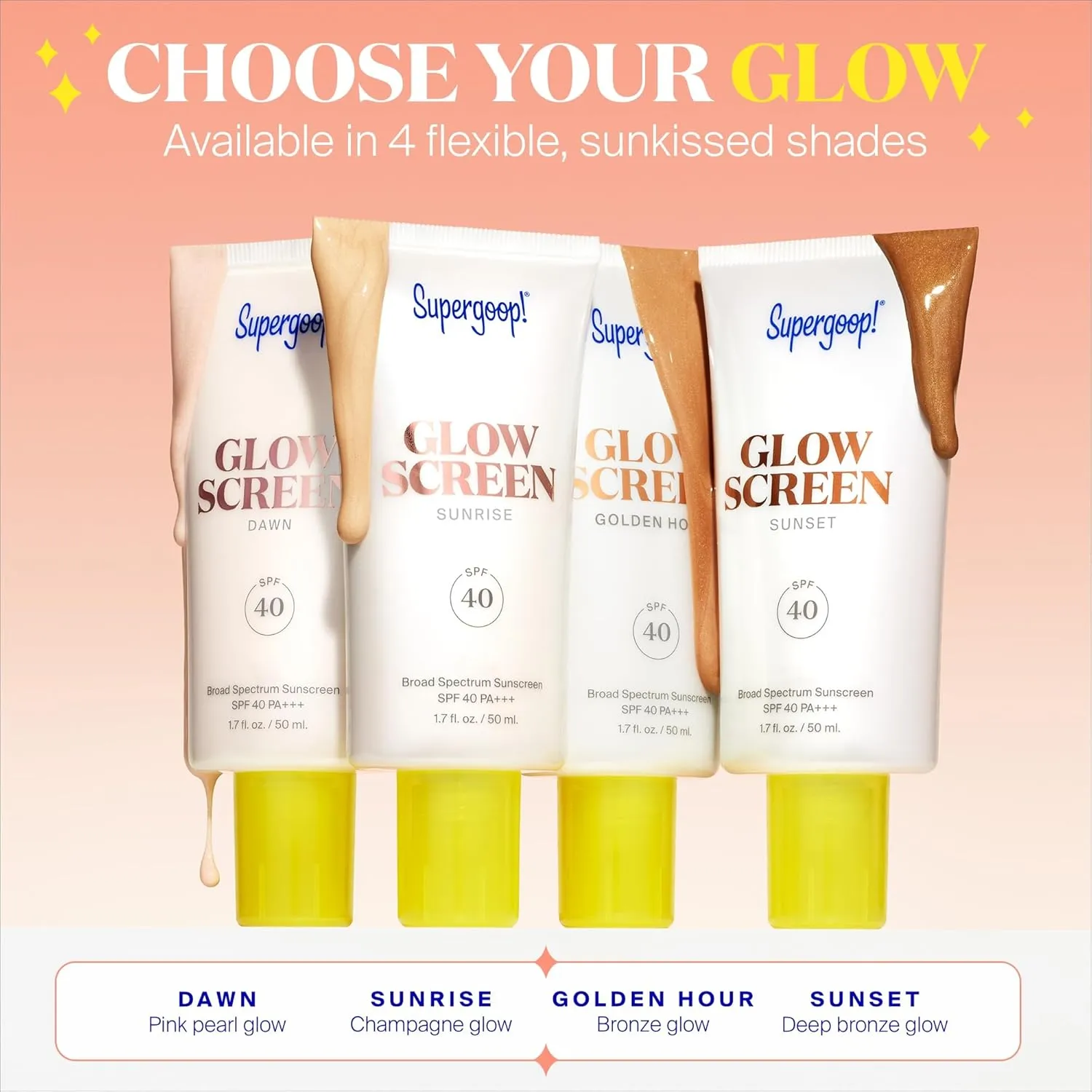 Supergoop! Glowscreen SPF 40, Golden Hour (Bronze Glow) - 0.68 fl oz - Glowy Primer   Broad Spectrum Tinted Sunscreen - Helps Filter Blue Light - Hydration - Hyaluronic Acid & Vitamin B5