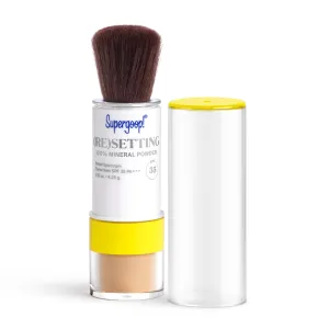 Supergoop! (Re) setting 100% Mineral Powder, Medium - 0.15 oz - Makeup Setting Powder   Broad Spectrum SPF 35 PA    Sunscreen - With Ceramides, Olive Glycerides & Coated Silica Spheres