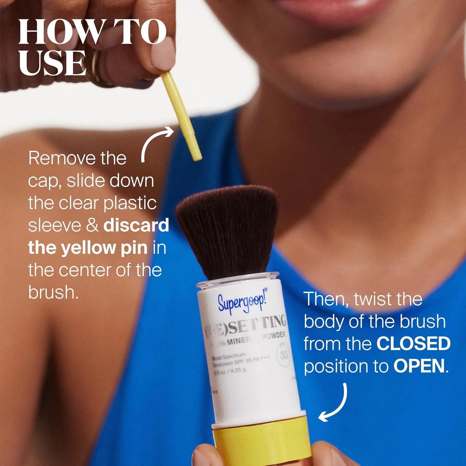 Supergoop! (Re)setting 100% Mineral Powder, Translucent - 0.15 oz - Makeup Setting Powder   Broad Spectrum SPF 35 PA    Sunscreen - With Ceramides, Olive Glycerides & Coated Silica Spheres