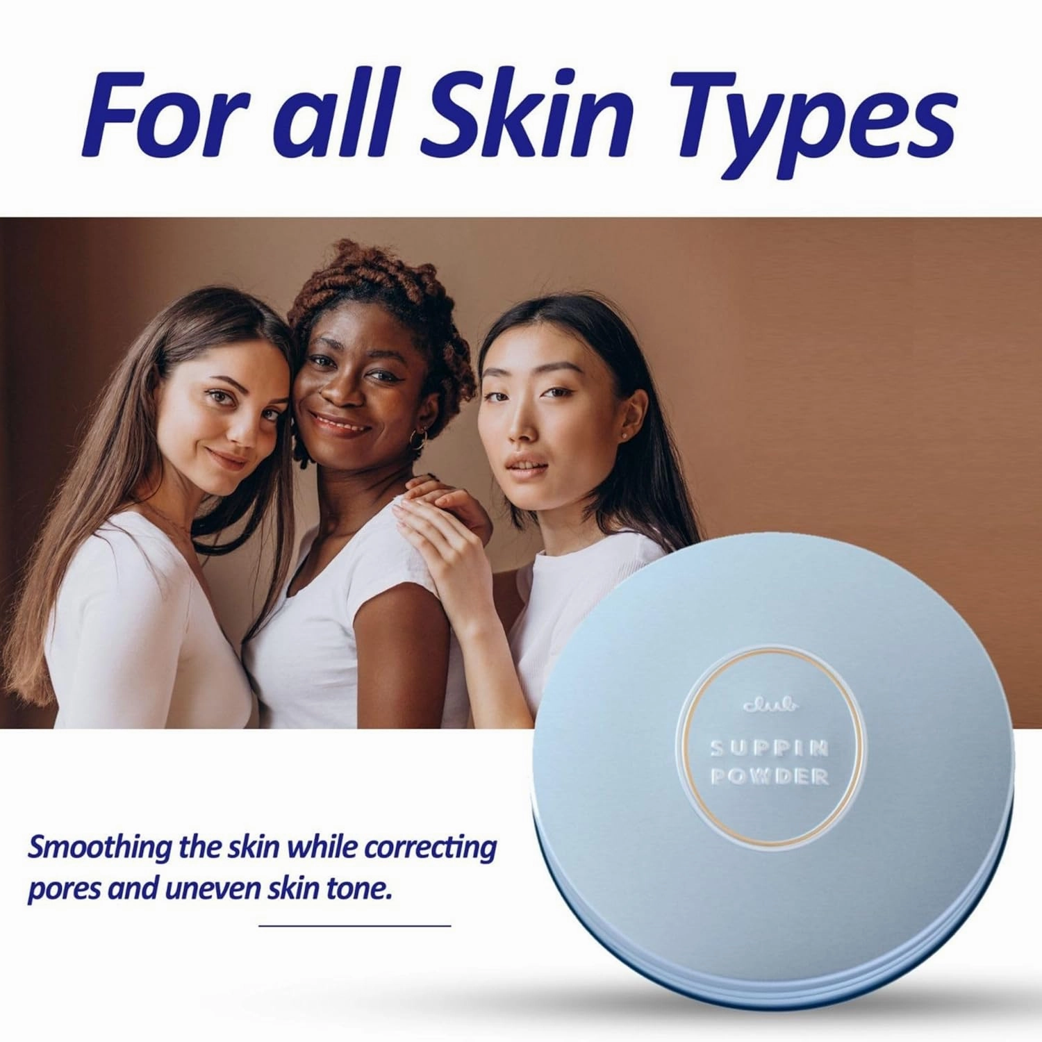 Suppin Setting Powder & Hydrating BB Cream, Pressed Powder with Skin-Smoothing Amino Acid 0.87 Fl Oz, Lightweight Makeup Foundation Moisturizer Cream 1.06 Oz, Innocent Floral