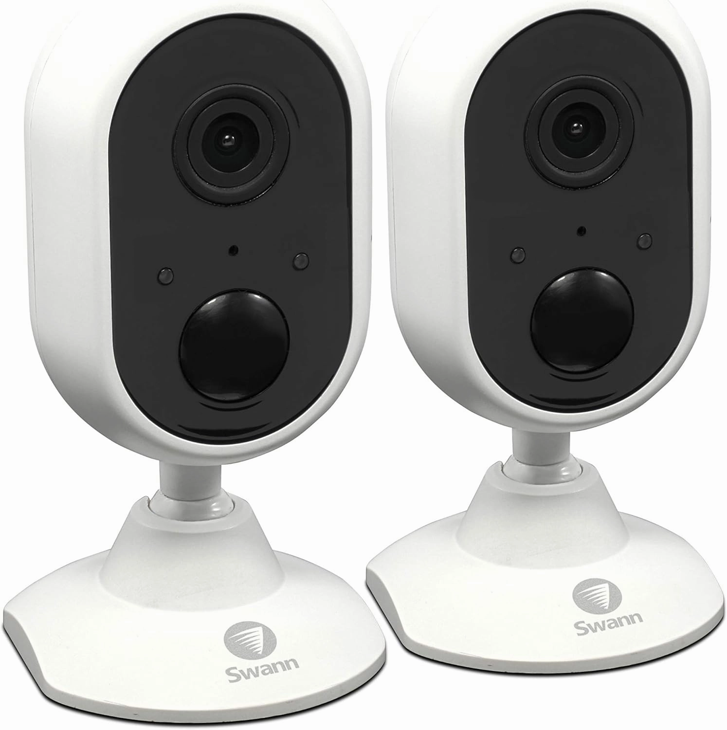 Swann Alert Indoor Security Camera Twin Pack, 1080p, Heat & Motion Sensing, 2-Way Talk, Audio Analytics and Siren, SWIFI-ALERTCAM