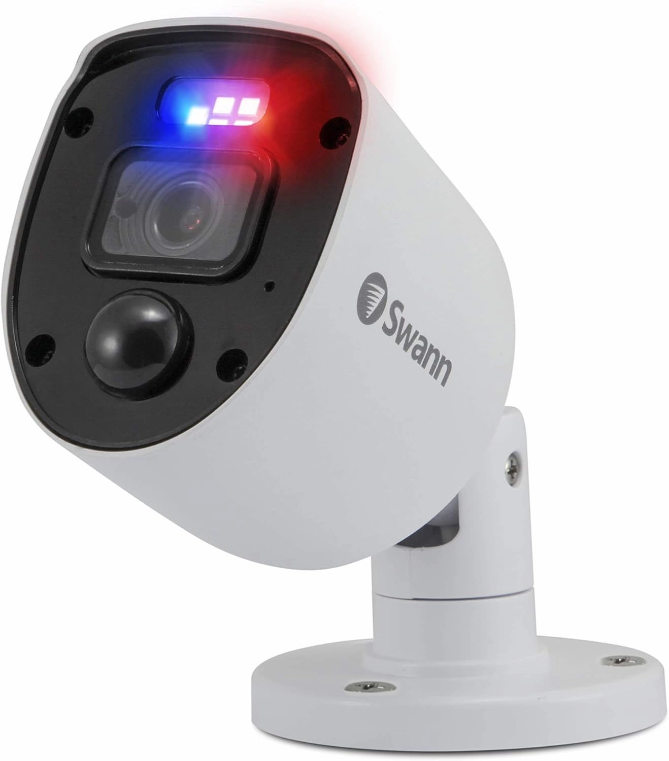 Swann Security outdoor 1080p Full HD Flashing Lights Bullet Analogue CCTV Camera - 2 Pack, White, Motion Only