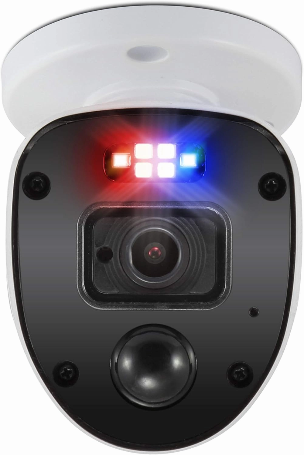 Swann Security outdoor 1080p Full HD Flashing Lights Bullet Analogue CCTV Camera - 2 Pack, White, Motion Only