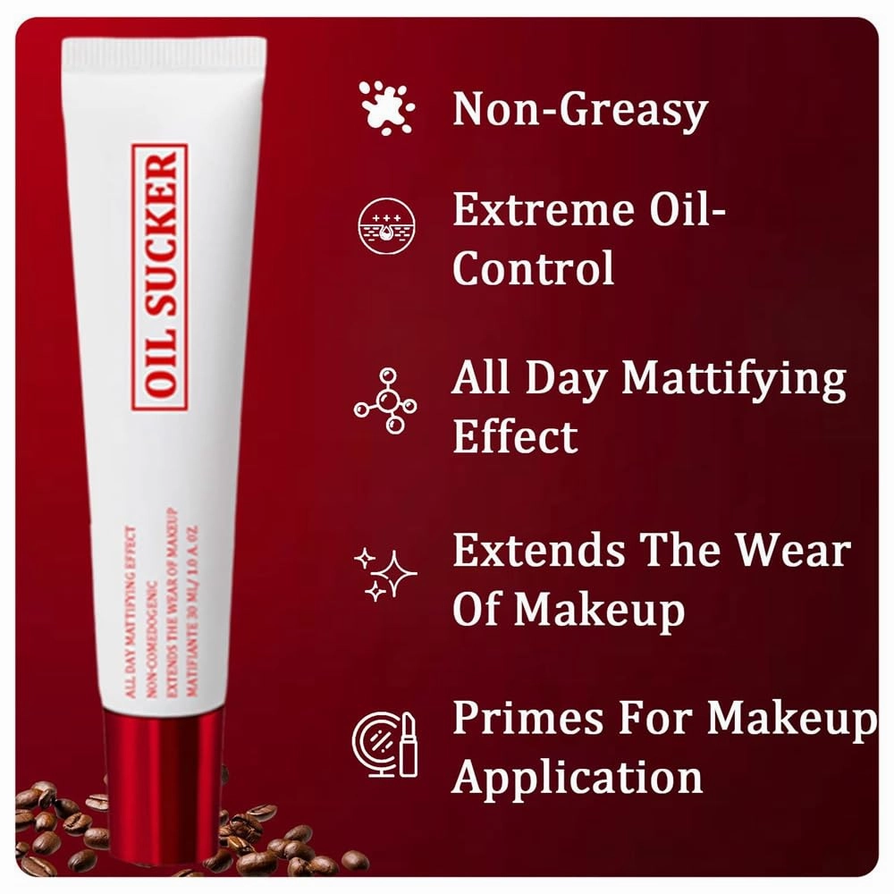 Sweat-Proof Makeup Base,Oil Sucker Extreme Mattifying Alkaline Primer,Pore Minimizing & Shine Control,Long-Lasting Oil-Free Matte Finish (3 pcs, ml)