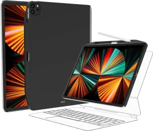 SwitchEasy CoverBuddy Case for iPad Pro 12.9" Compatible with Magic Keyboard & Smart Keyboard Folio (Keyboard Not Included) | with Pencil Holder | for 2021-2022 iPad Pro 12.9" 5th-6th Gen - Black