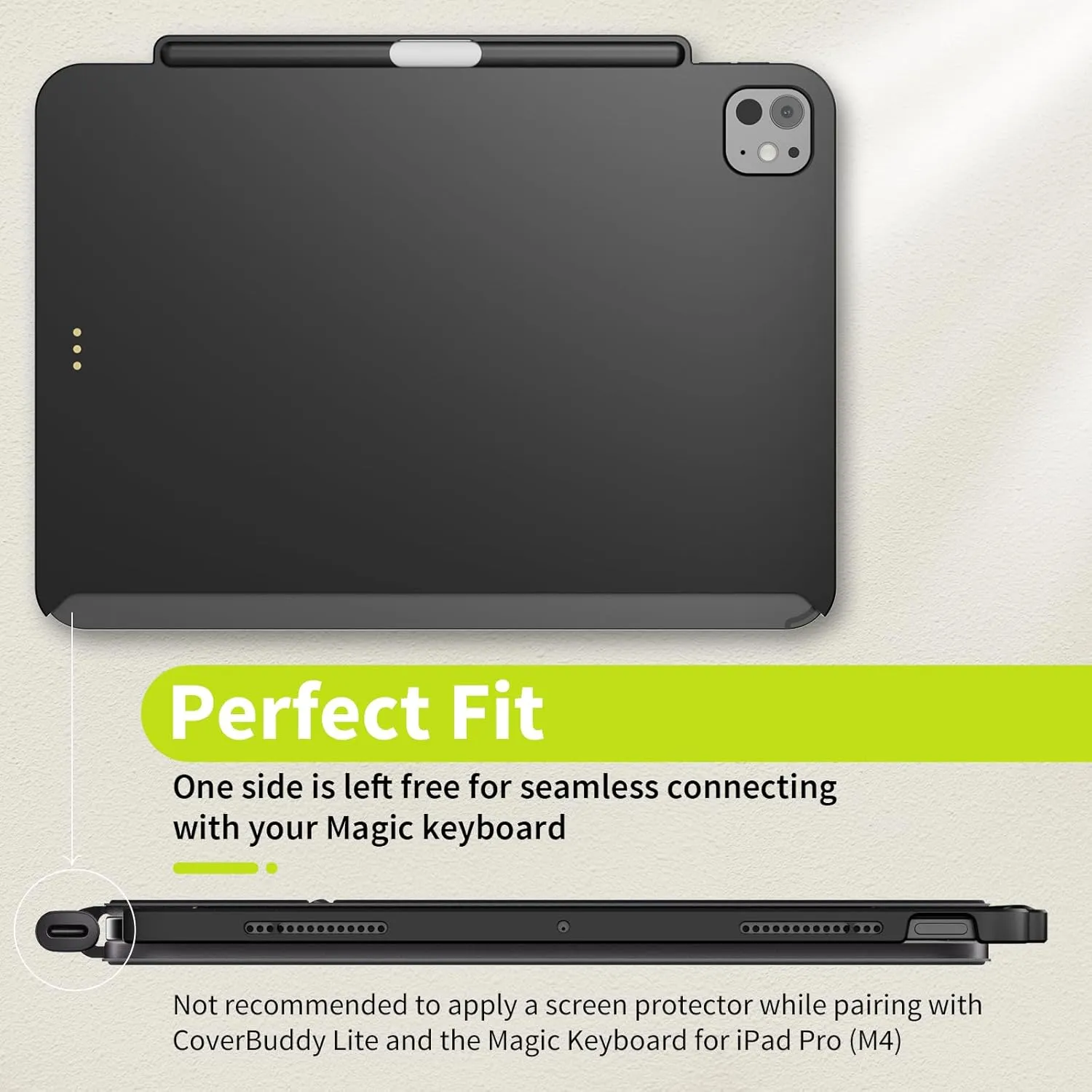 SwitchEasy CoverBuddy Lite for 2024 iPad Air 11" - Case Compatible with Magic Keyboard for iPad Air (M2), with Apple Pencil Pro Pencil Holder - Black