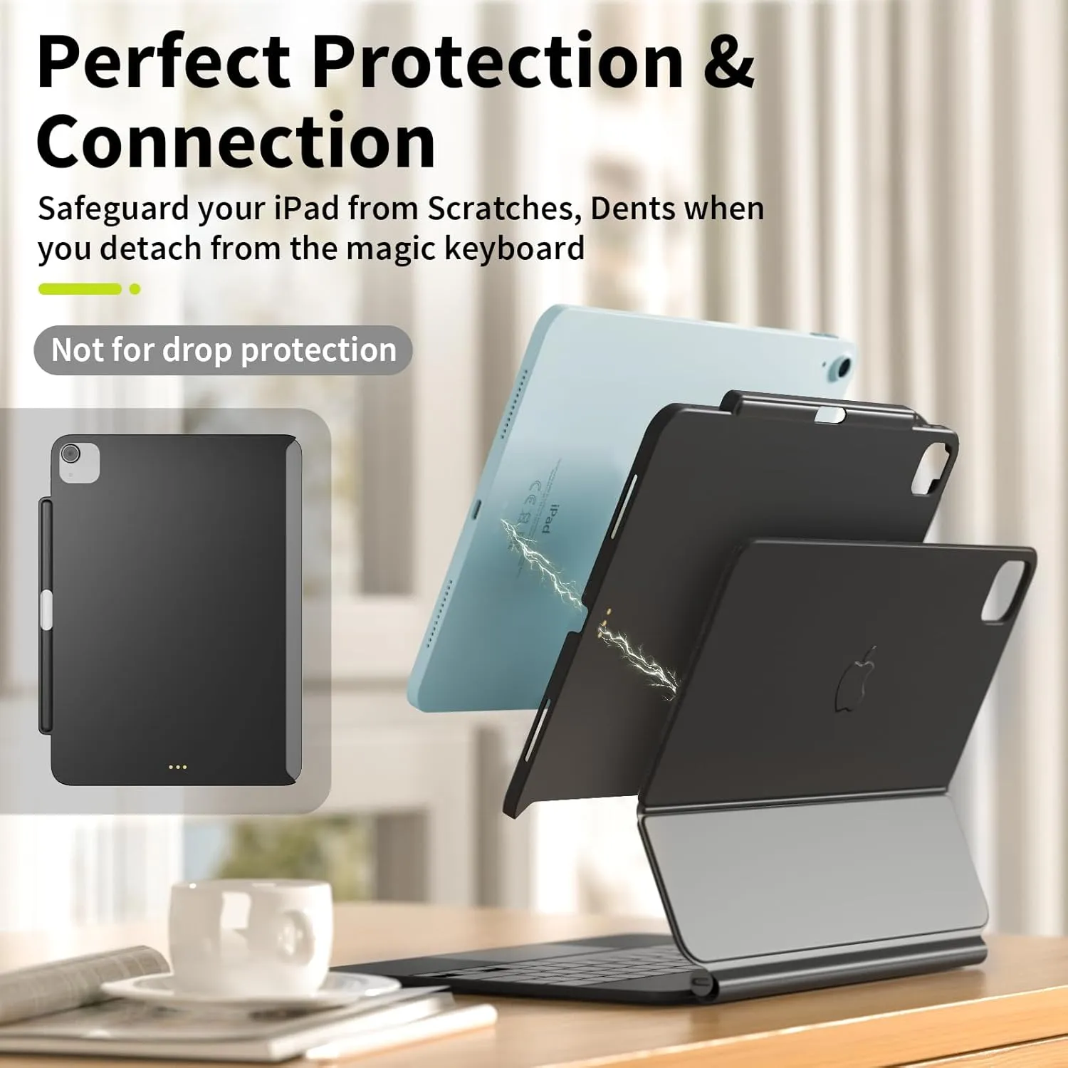 SwitchEasy CoverBuddy Lite for 2024 iPad Air 11" - Case Compatible with Magic Keyboard for iPad Air (M2), with Apple Pencil Pro Pencil Holder - Black