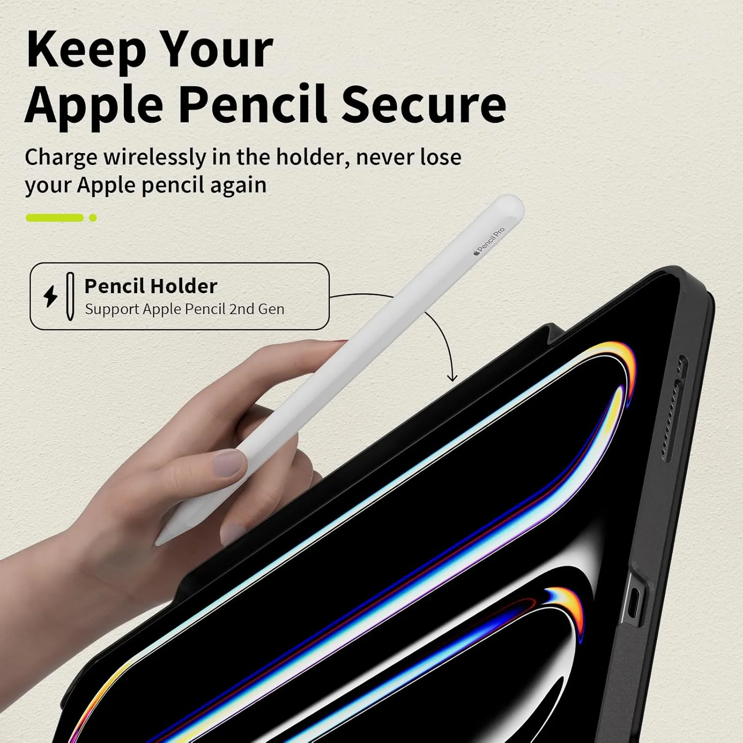 SwitchEasy CoverBuddy Lite for 2024 iPad Air 11" - Case Compatible with Magic Keyboard for iPad Air (M2), with Apple Pencil Pro Pencil Holder - Black