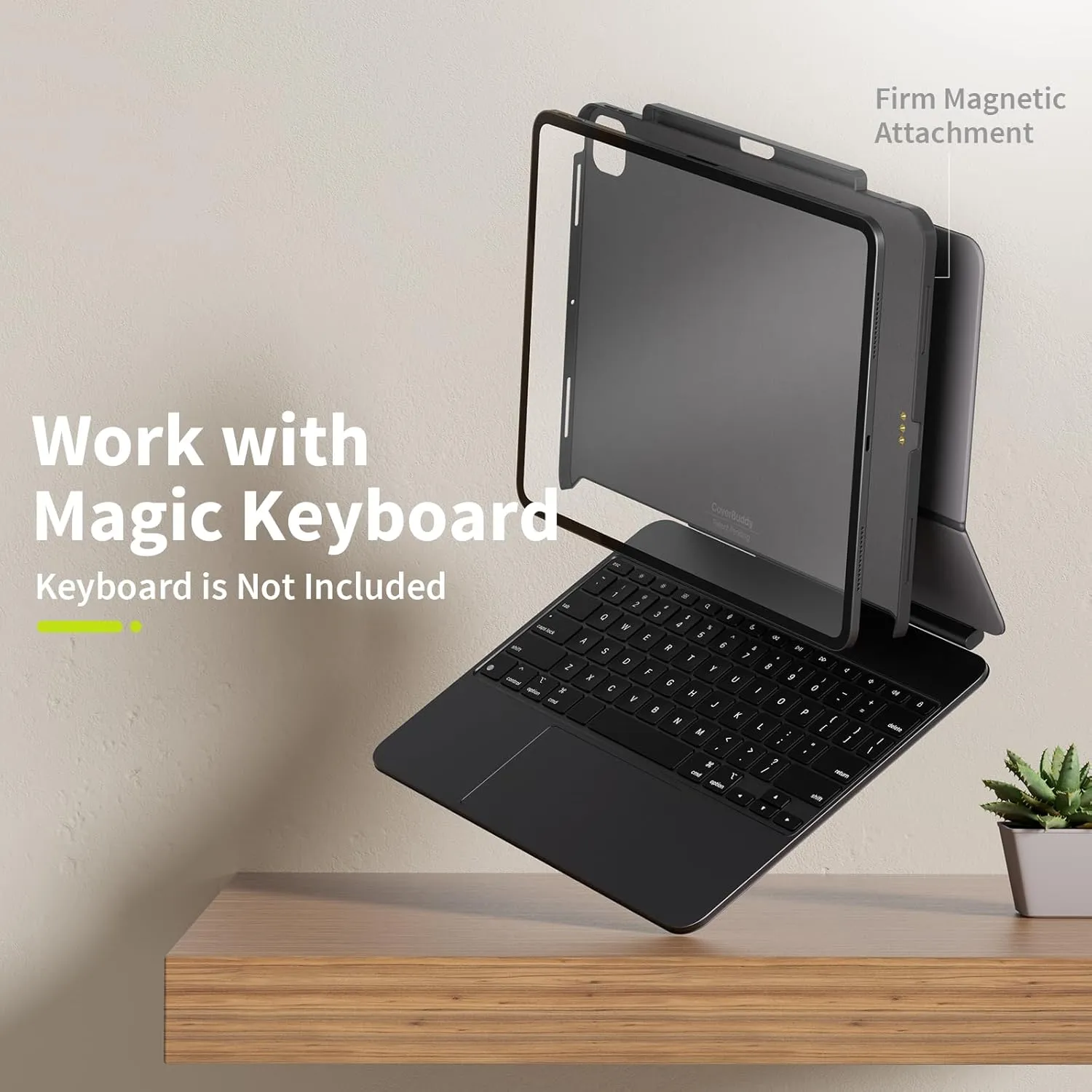 SwitchEasy CoverBuddy Lite for 2024 iPad Air 11" - Case Compatible with Magic Keyboard for iPad Air (M2), with Apple Pencil Pro Pencil Holder - Black
