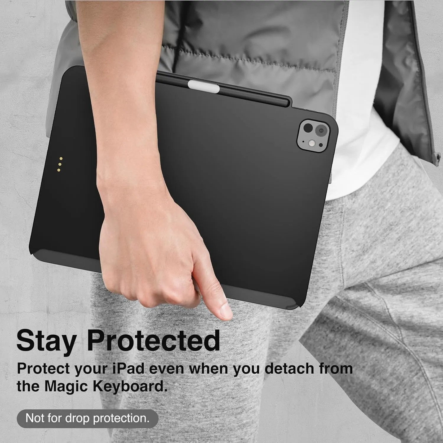 SWITCHEASY CoverBuddy Lite for 2024 iPad Pro 13" - iPad Pro Case Compatible with Magic Keyboard for iPad Pro (M4), with Apple Pencil Pro Pencil Holder - Black