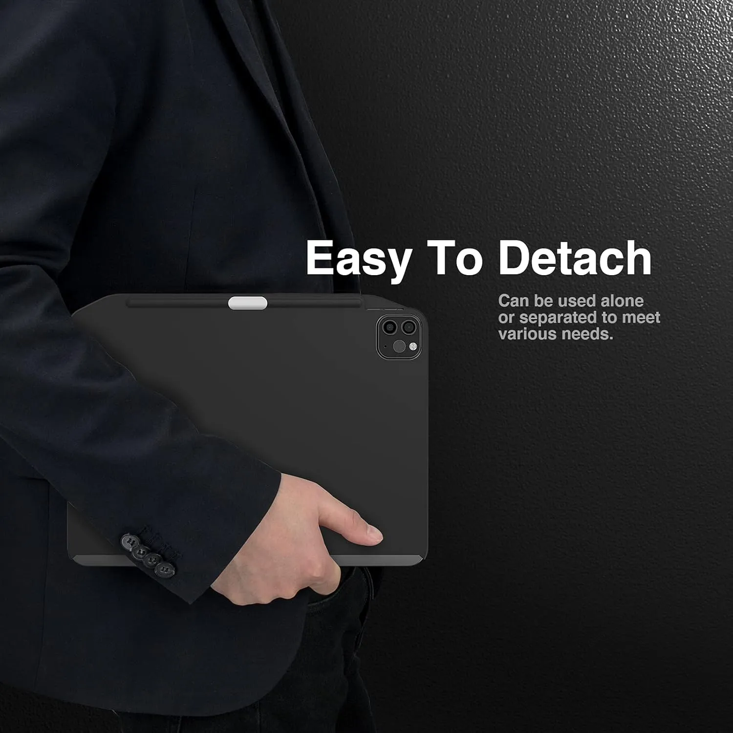 SWITCHEASY CoverBuddy Lite for iPad Pro & iPad Air Case, Work with Magic Keyboard & Smart Keyboard Folio (Keyboard Not Included) | ONLY for 2018-2022 iPad Pro 11" / 2020-2022 iPad Air 10.9" (Black)