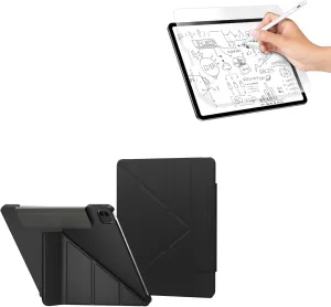 SwitchEasy Origami iPad Pro 11" & iPad Air 10.9" Case with Pencil Holder (Black) Bundle with Like Paper iPad Pro Screen Protector 11" / iPad Air 10.9"