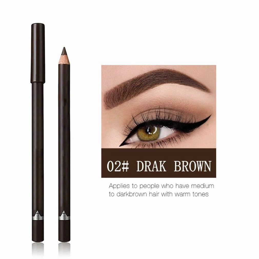 Systemous Eyeliner, 24 Hr Waterproof Eyeliner Duo Sharpenable Eye Pencil, 2-In-1 Eye liner And Eyebrow Pencil, No Smudging Or Fading, Smooth And Easy To Color (Dark Brown)