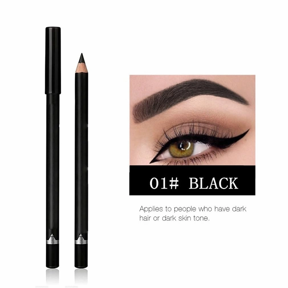 Systemous Eyeliner, 24 Hr Waterproof Eyeliner Duo Sharpenable Eye Pencil, 2-In-1 Eye liner And Eyebrow Pencil, No Smudging Or Fading, Smooth And Easy To Color (Dark Brown)