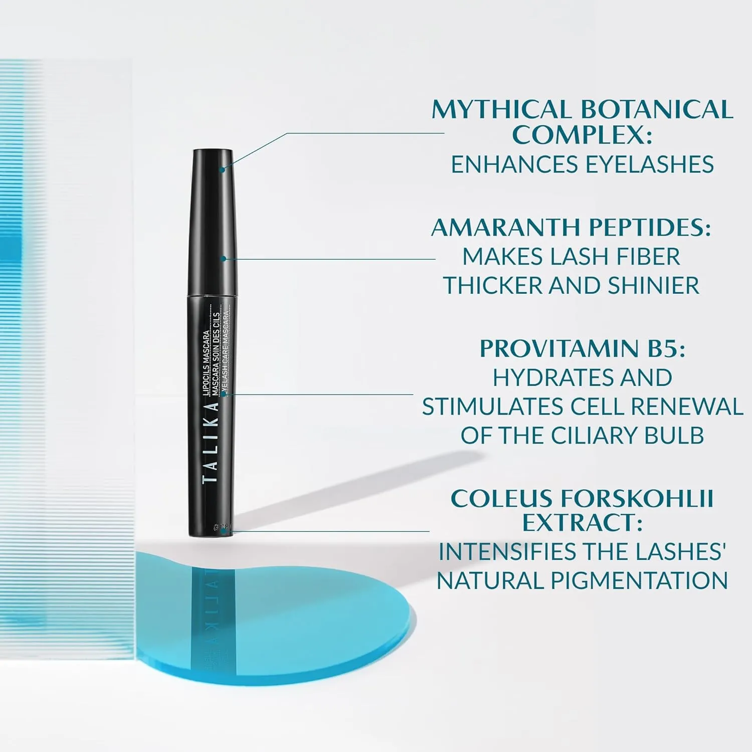 Talika Lipocils Mascara - Eyelash Growth Formula Mascara - 2-in-1 Makeup & Eyelash Care Solution - Brown