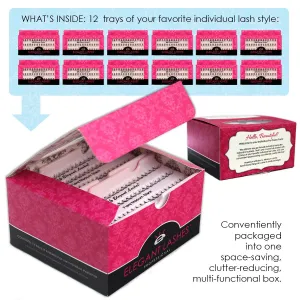 Tapered Trio Flare Extra-Short Black Individual Eyelashes (Pro Dozen Pack - 12 Trays) | Cruelty-Free FAUX MINK