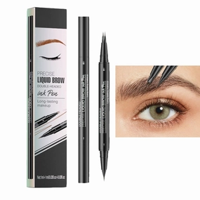 Taprinferior microblading eyebrow pencil, Tap Inferior Eyebrow Pencil, 2-in-1 Instantaneou Dual Tipped Eyebrow Pencil Waterproof, Hairline Eye Brow Pen, Waterproof and Sweatproof (02# Brown)
