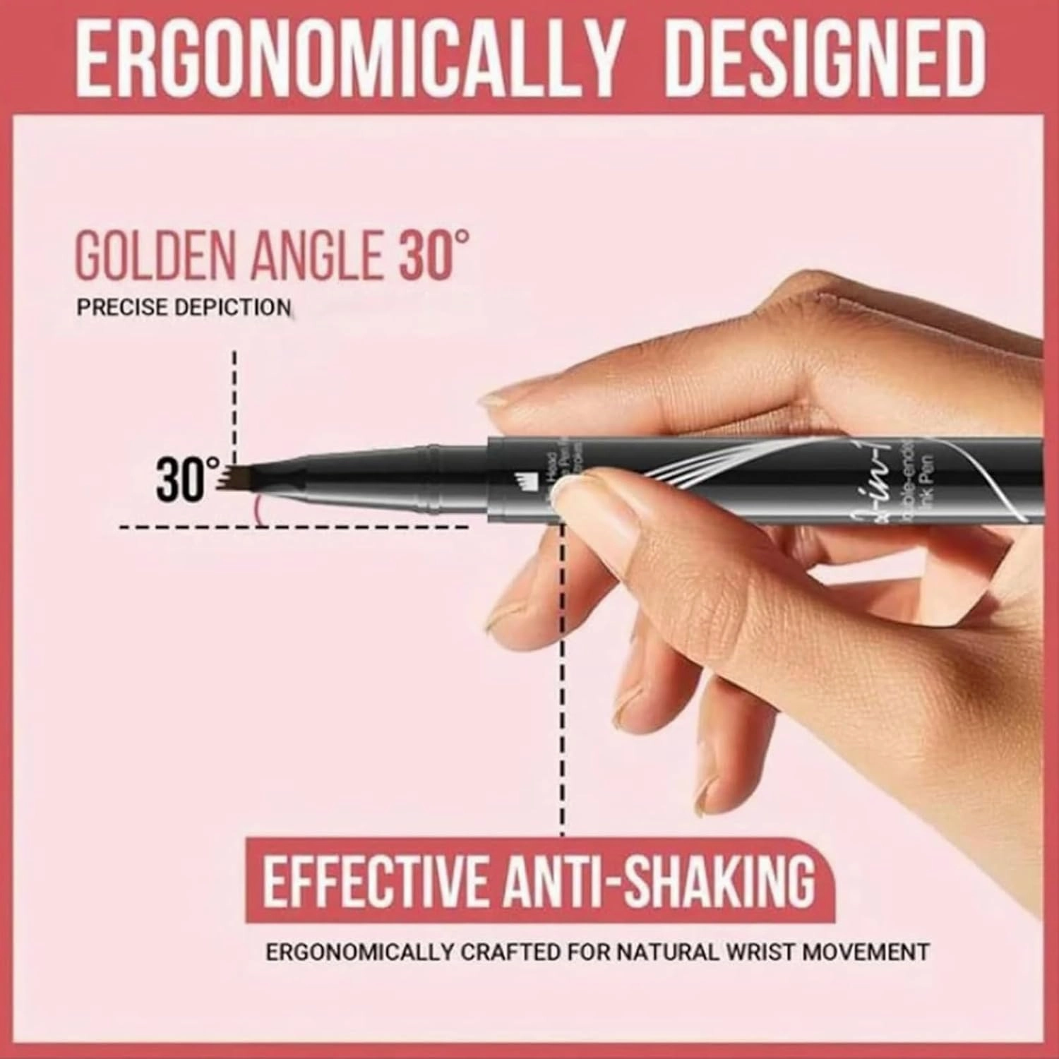 Taprinferior microblading eyebrow pencil, Tap Inferior Eyebrow Pencil, 2-in-1 Instantaneou Dual Tipped Eyebrow Pencil Waterproof, Hairline Eye Brow Pen, Waterproof and Sweatproof (02# Brown)