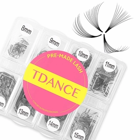 TDANCE 600 Fans Premade Fans Eyelash Extensions 8-15mm Mixed Length Premade Lash Fans Lash Extension 5D 8D 10D 12D 14D 16D 24D Handmade Promades Eyelash Fans C/D Curl Loose Fans(600-10D-0.05-D-8-15mm)