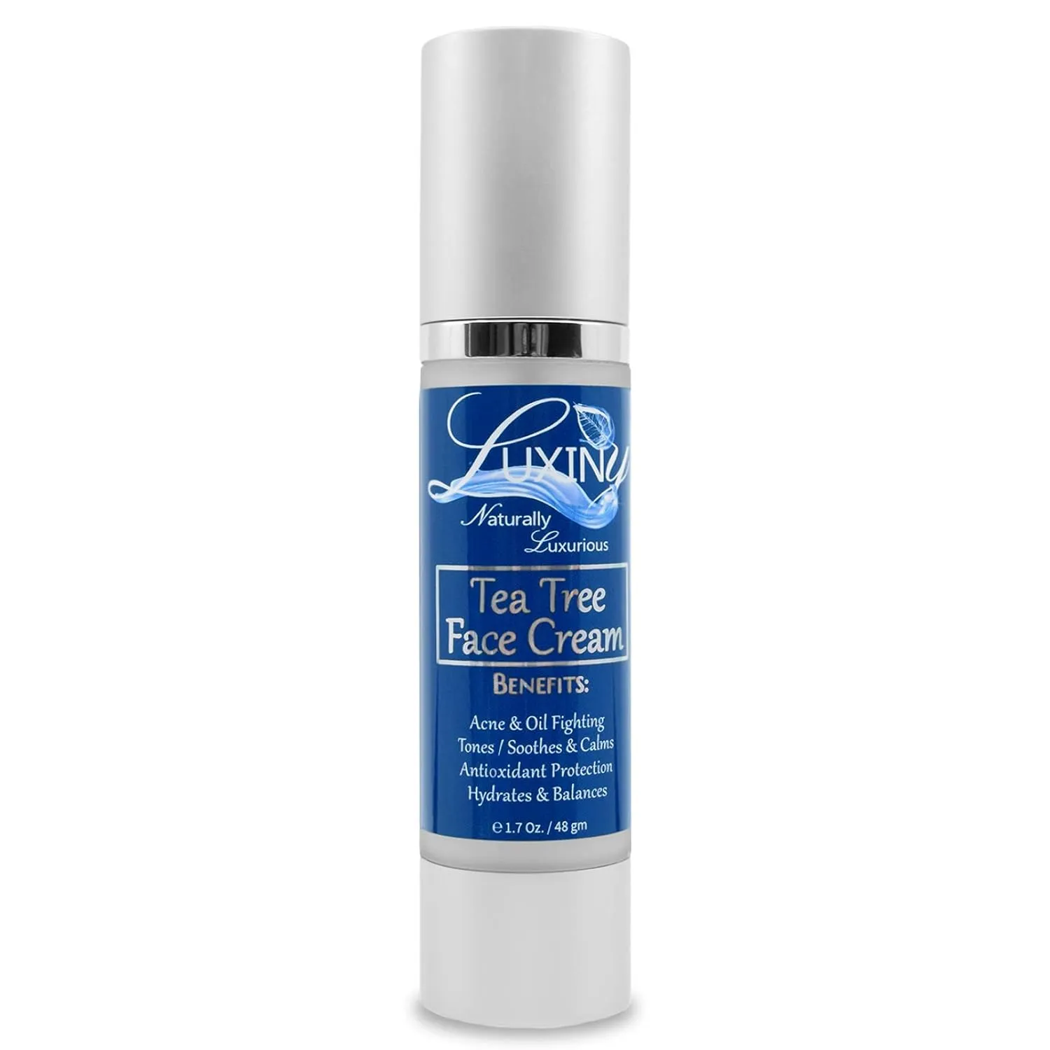 Tea Tree Moisturizer Face Cream, Made in America, with Salicylic Acid & Aloe Vera, a Rich Hydrating Night Cream for Dry Skin & a Daily Mattifying Moisturizer for Acne & Oily Skin, 1.7 oz