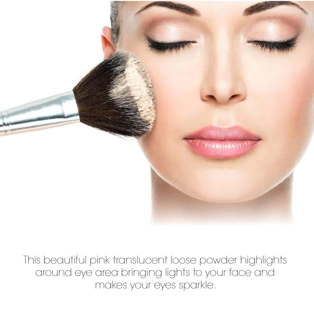 Terry Jacobs Translucent Powder | Natural Coverage and Perfect Loose Powder Highlights for Eyes | One shade fits all! | Long Lasting, Long Wearing, Pink