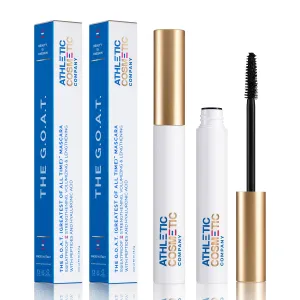 The G.O.A.T Waterproof Mascara - Clean, Nontoxic, Vegan, Smudge Proof, Sweatproof, Sustainable, Infuse lashes with Peptides & Hyaluronic Acid, Volumizing & Amplifying