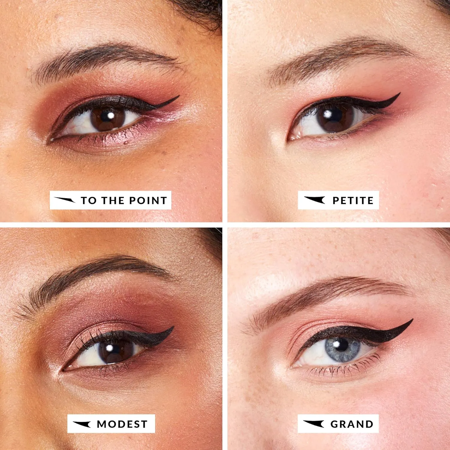 The Quick Flick Winged Eyeliner Stamp – Waterproof & Smudge Proof Vegan Cat Eye Stamp Eyeliner – 4mm Thick Winged Stamp & 10mm Modest Felt-Tip Liquid Hypoallergenic Eyeliner Pen (Intense Black-2 Pen)