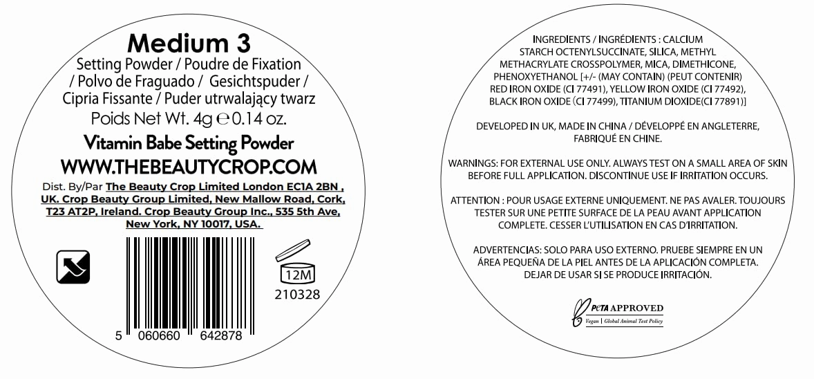 The Beauty Crop Vitamin Babe Setting Powder - Talc-Free Loose Powder for Flawless Finish - Medium Shade - 0.35 oz