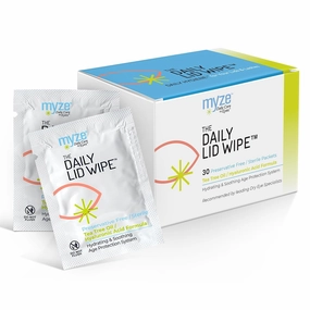 The Daily Lid Wipe™ from myze | Preservative Free Tea Tree Oil & Hyaluronic Acid Eyelid Wipes for Daily Relief from Blepharitis, Demodex, Dry Eye and Styes | 30ct Sterile Lid Cleaning Wipes