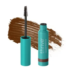 Thrive Causemetics Infinity Waterproof Eyebrow Pencil, Retractable Brow Pencil with Hyaluronic Acid & Shea Butter, Dual Ended Eyebrow Brush, Fine Tip, Vegan & Cruelty Free, Audrey (Medium Brown)