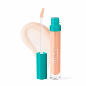 Thrive Causemetics Sheer Strength Lip Plumping Peptide Gloss, Lip Plumper with Vitamin E, Peptides, Plumps, Smooths & Hydrates Lips, High Shine, Vegan & Cruelty Free, Emily (Clear Shimmer)