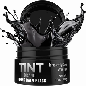 Tint Black Toning Balm Hair Gel for Men, Temporary Grey Hair Darkening, Natural Strong Hold, Styling Gel for Men & Women, Travel Size