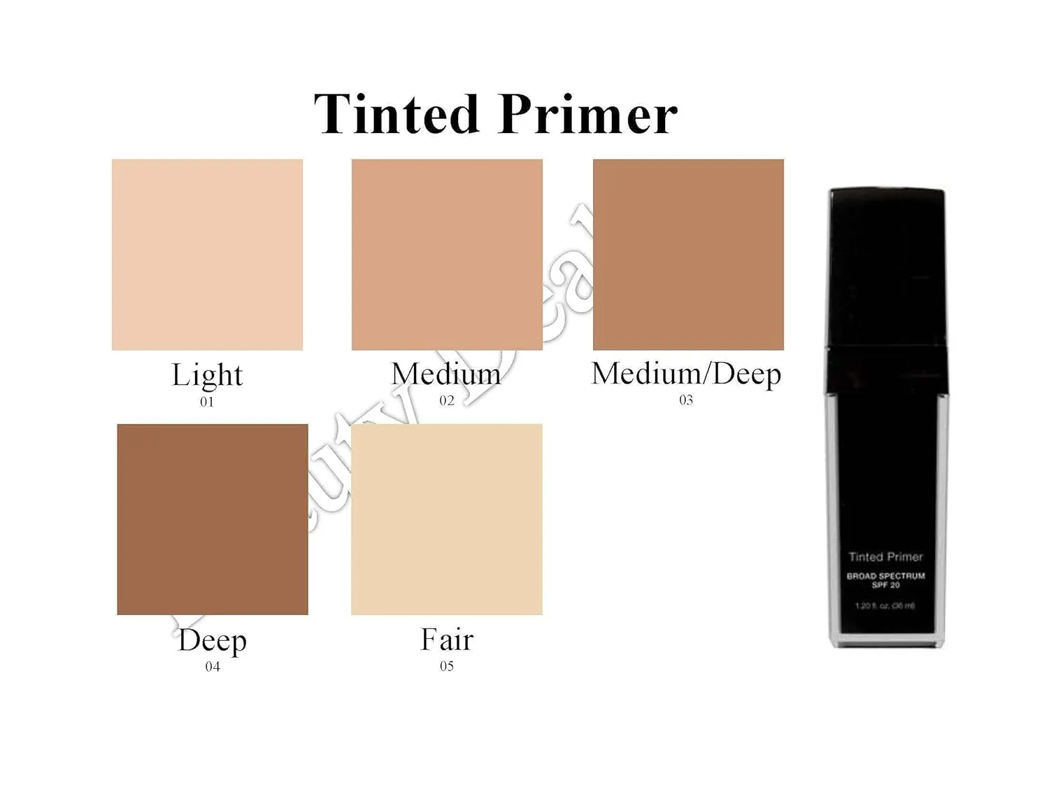 Tinted Face Primer Broad Spectrum SPF 20 Hydrates Smooths and Protects Skin (Medium)