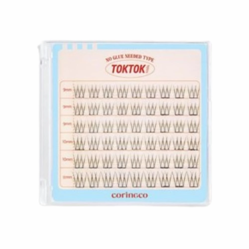 Toktok Hara Light Self Adhesive False Eyelashes, Natural Look, No Glue Needed, Assorted Set of 9/10/11mm, Reusable Lash Clusters Kbeauty - Pure