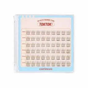 Toktok Hara Light Self Adhesive False Eyelashes, Natural Look, No Glue Needed, Assorted Set of 9/10/11mm, Reusable Lash Clusters Kbeauty - Pure