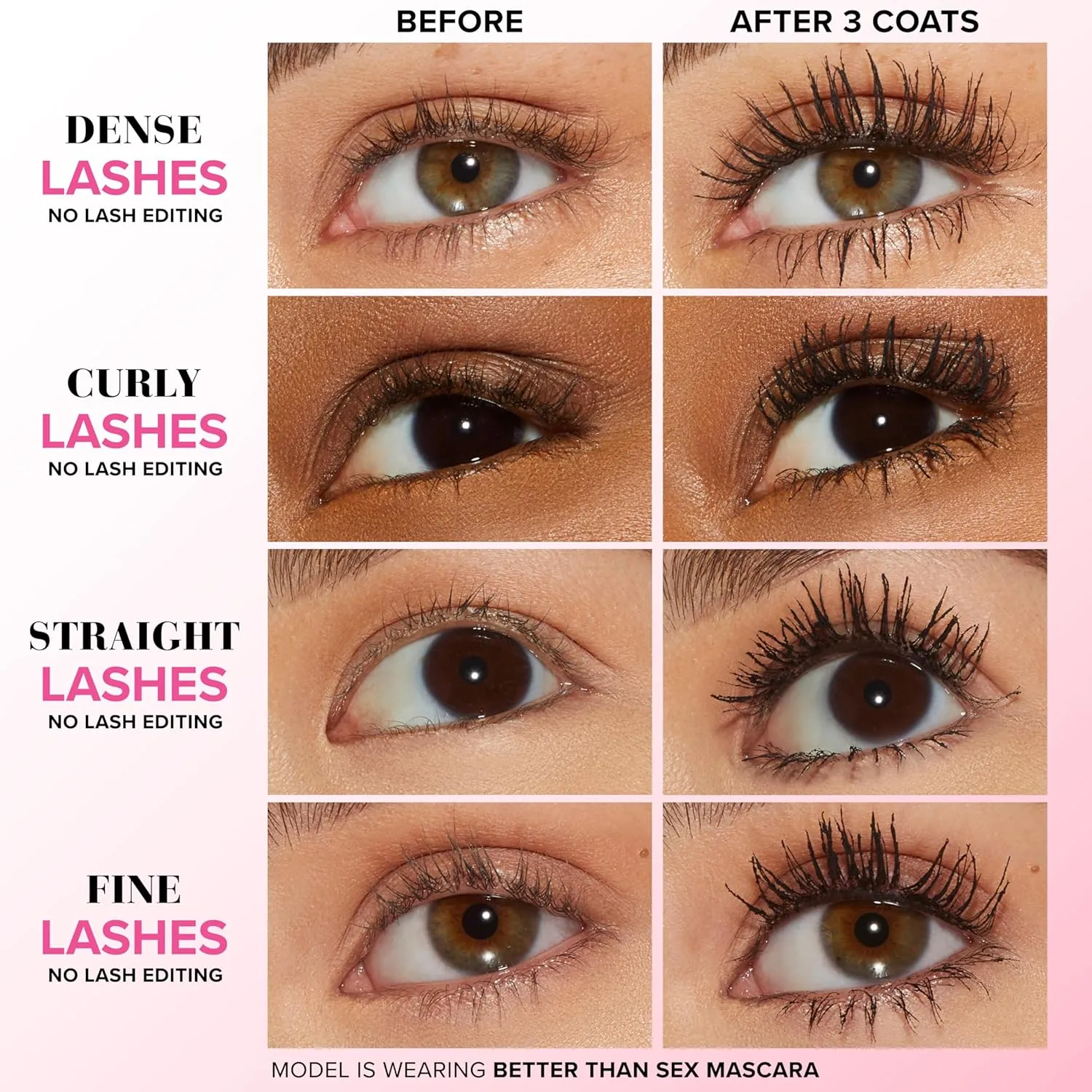 Too Faced Better Than Sex Volumizing Mascara | Volume, Length   Peptides
