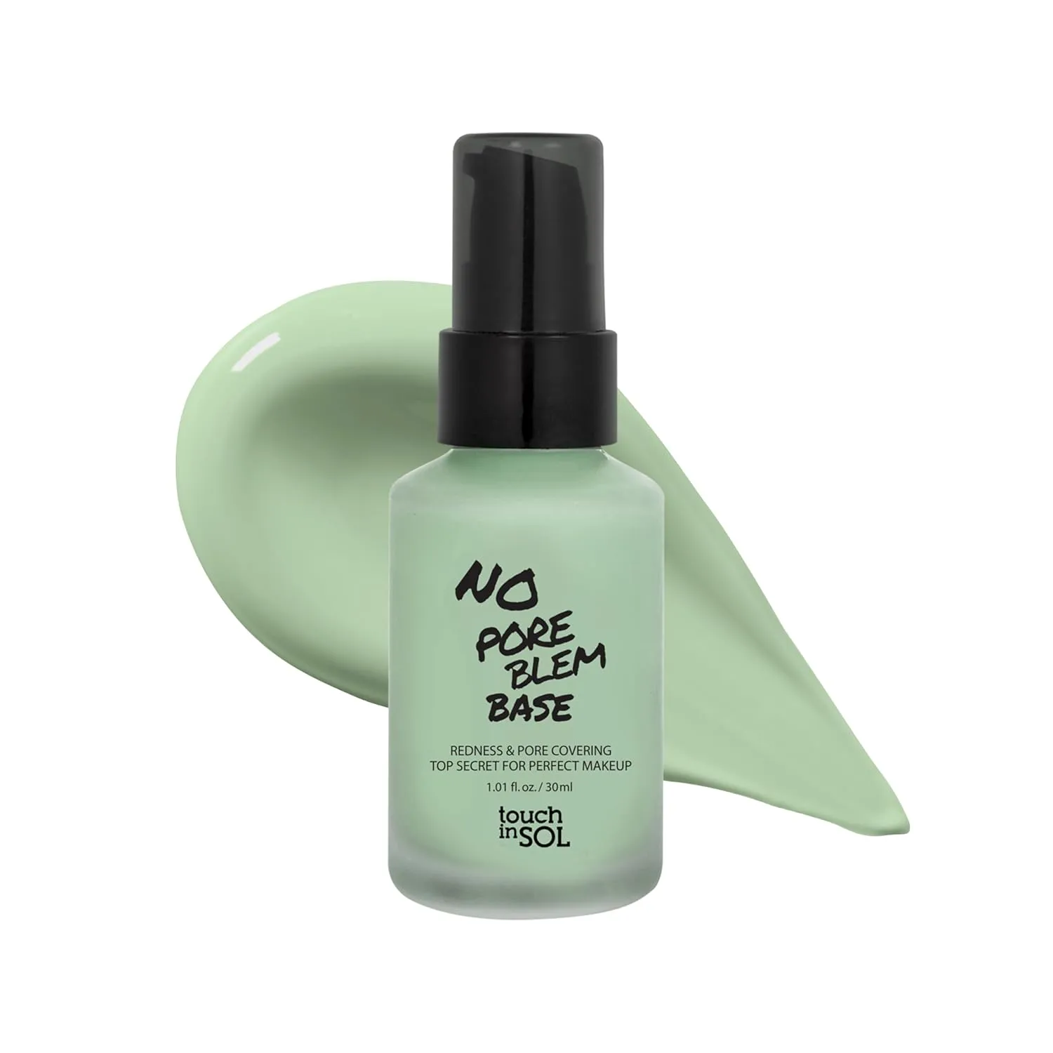 TOUCH IN SOL No Poreblem Redness Correcting Base Primer- Pore Minimizing Green Toned Makeup Base - Tone Neutralizing before Foundation - Minimize Rosacea, Redness 1.01 fl.oz.