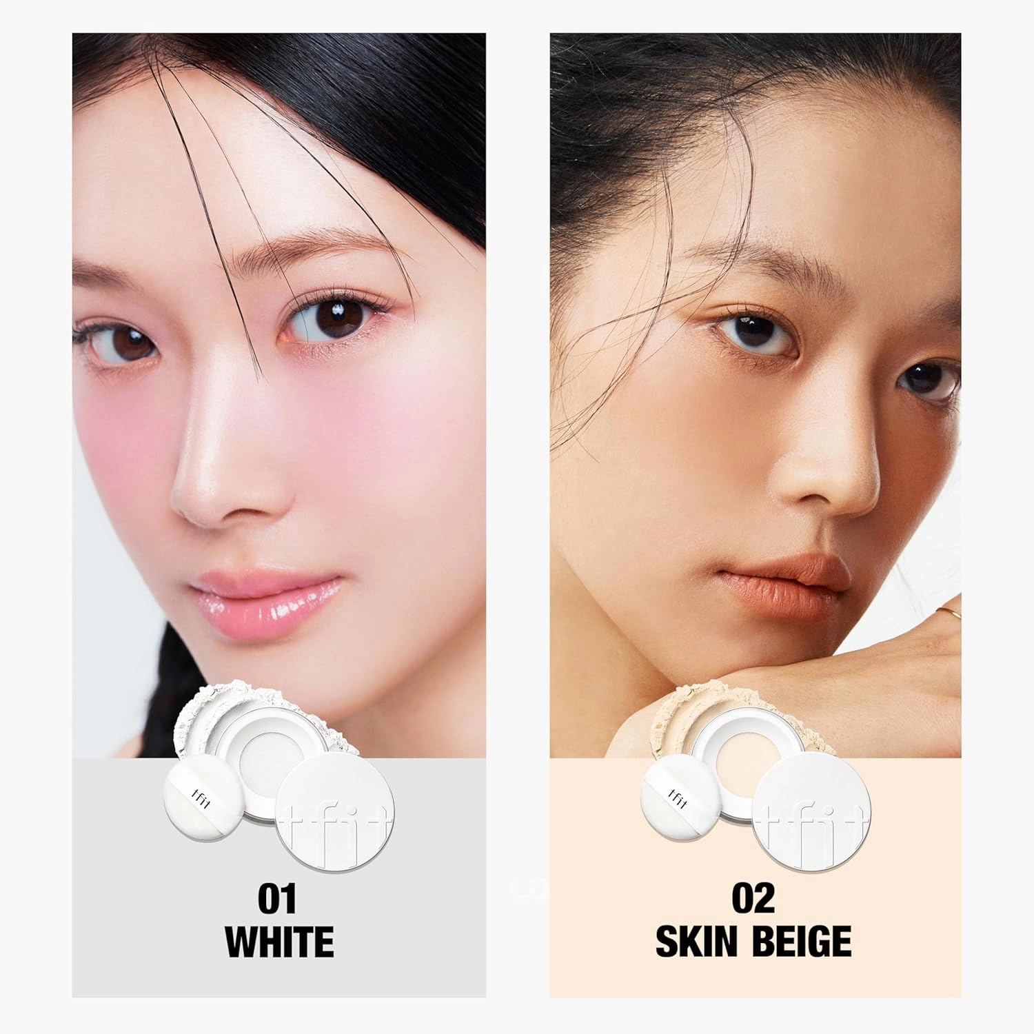 Translucent Set Finishing Powder - Sebum Control Face Loose Powder, Matte & Silky Finish, Lightweight, Long-lasting, Korean Makeup, 0.24 Oz. (02 Skin Beige, 0.24 Oz.)