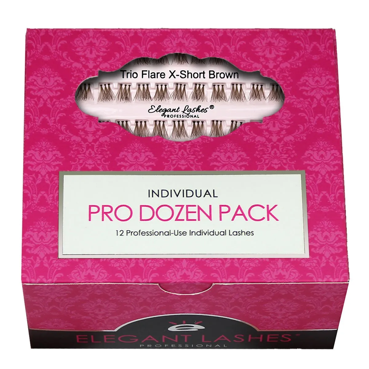 Trio Flare - X-SHORT Brown Individual Lashes (Pro Dozen Pack - 12 Trays)