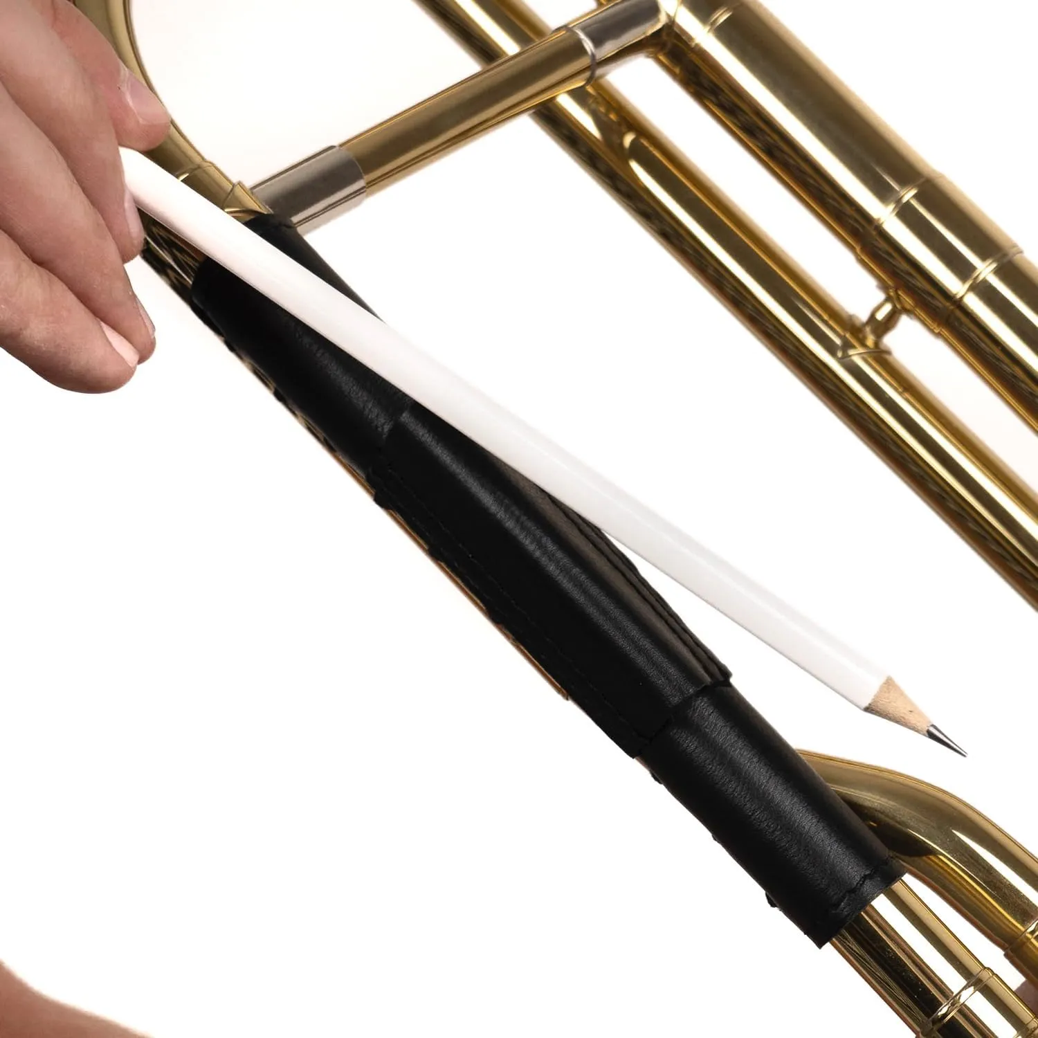 Trombone Neck Guard Padded. Genuine leather protection. Trombone neck cover Trombone neck wrap. Moist, dirt, oil protection. Protective neck pad. Trombone accessories (Black)