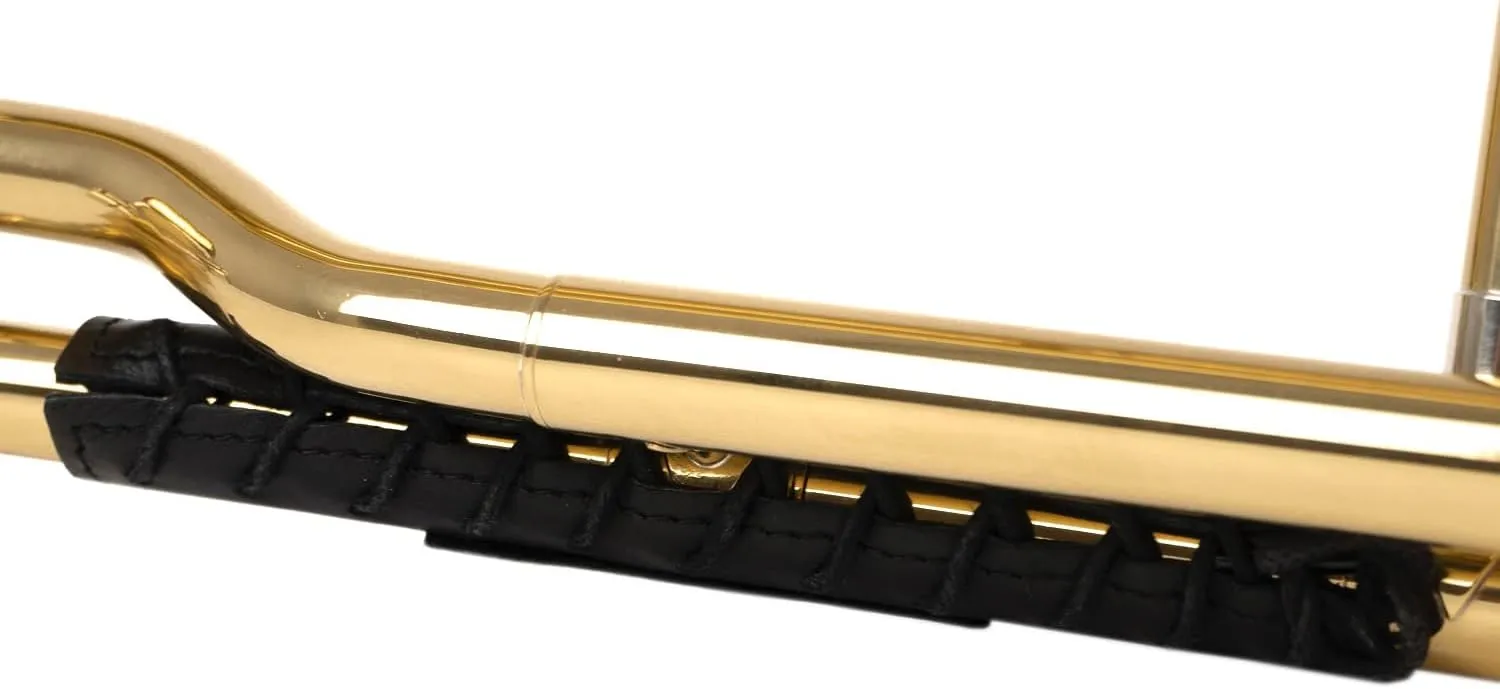 Trombone Neck Guard Padded. Genuine leather protection. Trombone neck cover Trombone neck wrap. Moist, dirt, oil protection. Protective neck pad. Trombone accessories (Black)